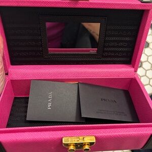 Prada Fuchsia Jewelry Case with Mirror